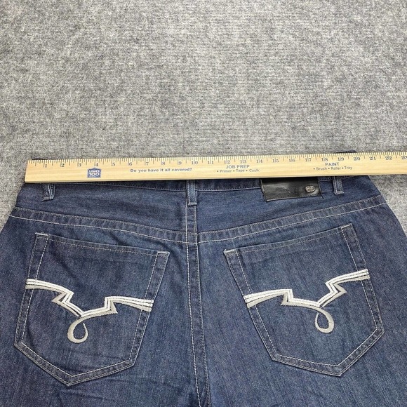 Vintage y2k Ecko Unltd Shorts Men 40 Baggy Fit Blue Streetwear Hip Hop Skater - Picture 14 of 16